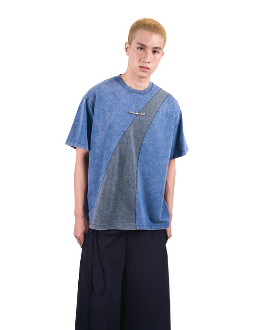 CERULEAN BLUE CURVE TEE